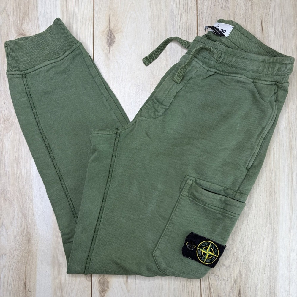 Stone Island Jogger Cargo Thick Knit Sweatpants | Green | Mens Small